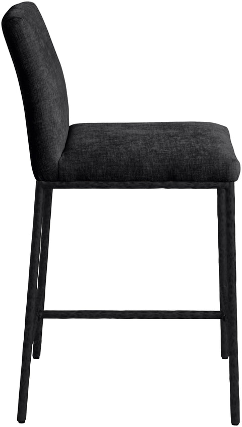 Florence Black Chenille Fabric Upholstered Counter Stool , 2-Piece (Style 1)
