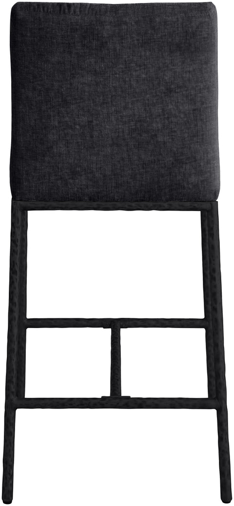 Florence Black Chenille Fabric Upholstered Counter Stool , 2-Piece (Style 1)