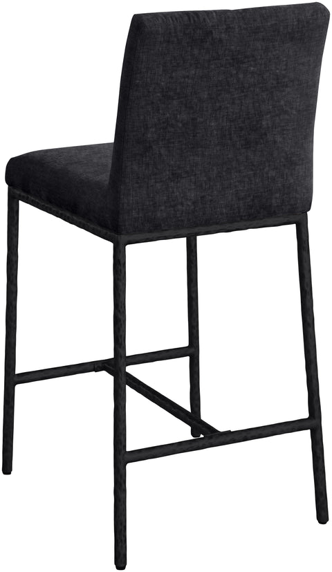 Florence Black Chenille Fabric Upholstered Counter Stool , 2-Piece (Style 1)