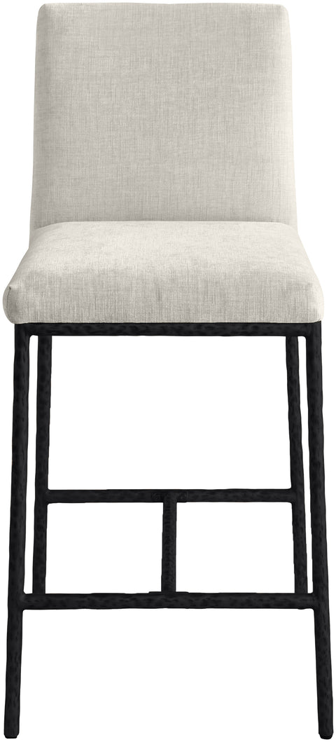 Florence Cream Chenille Fabric Upholstered Counter Stool , 2-Piece (Style 1)
