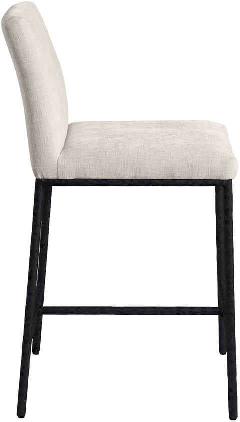Florence Cream Chenille Fabric Upholstered Counter Stool , 2-Piece (Style 1)