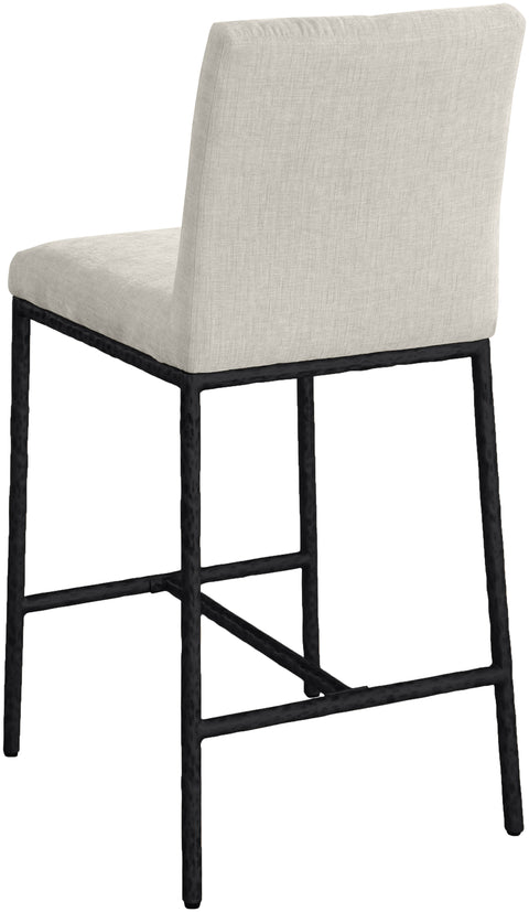 Florence Cream Chenille Fabric Upholstered Counter Stool , 2-Piece (Style 1)