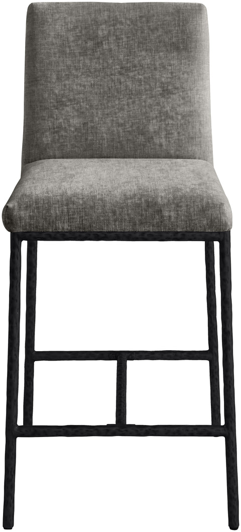 Florence Grey Chenille Fabric Upholstered Counter Stool , 2-Piece (Style 1)