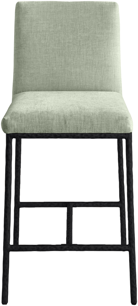 Florence Mint Chenille Fabric Upholstered Counter Stool, 2-Piece