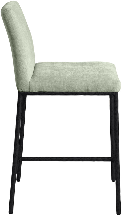 Florence Mint Chenille Fabric Upholstered Counter Stool, 2-Piece