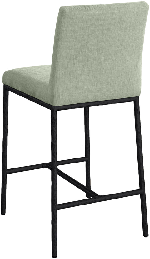 Florence Mint Chenille Fabric Upholstered Counter Stool, 2-Piece