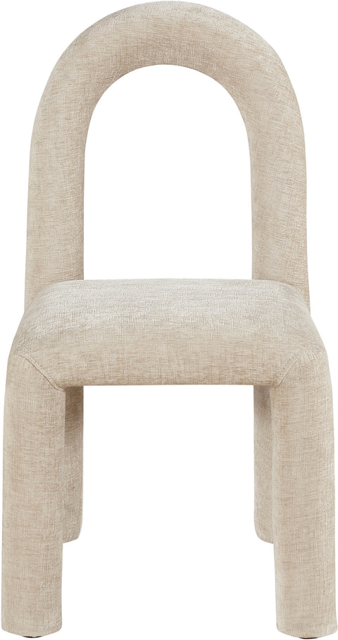 Quinn Beige Chenille Fabric Upholstered Dining Chair, 2-Piece