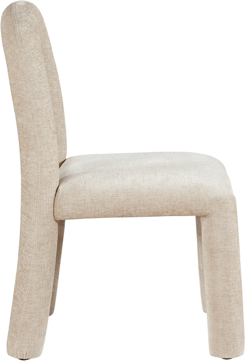 Quinn Beige Chenille Fabric Upholstered Dining Chair, 2-Piece