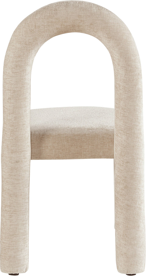 Quinn Beige Chenille Fabric Upholstered Dining Chair, 2-Piece