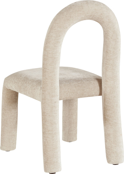 Quinn Beige Chenille Fabric Upholstered Dining Chair, 2-Piece