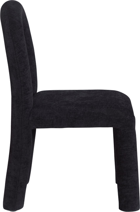 Quinn Black Chenille Fabric Upholstered Dining Chair, 2-Piece
