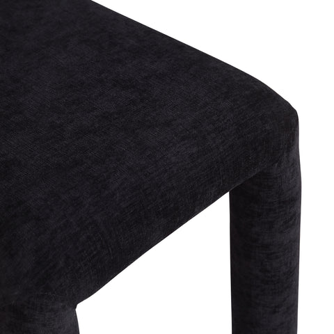 Quinn Black Chenille Fabric Upholstered Dining Chair, 2-Piece