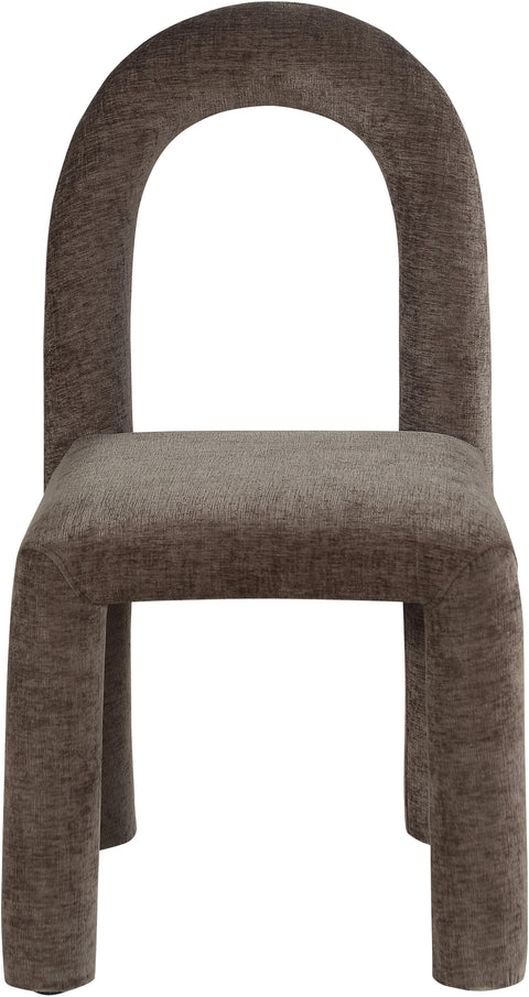Quinn Brown Chenille Fabric Upholstered Dining Chair, 2-Piece
