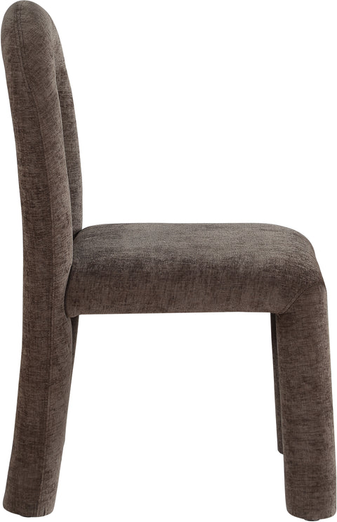 Quinn Brown Chenille Fabric Upholstered Dining Chair, 2-Piece