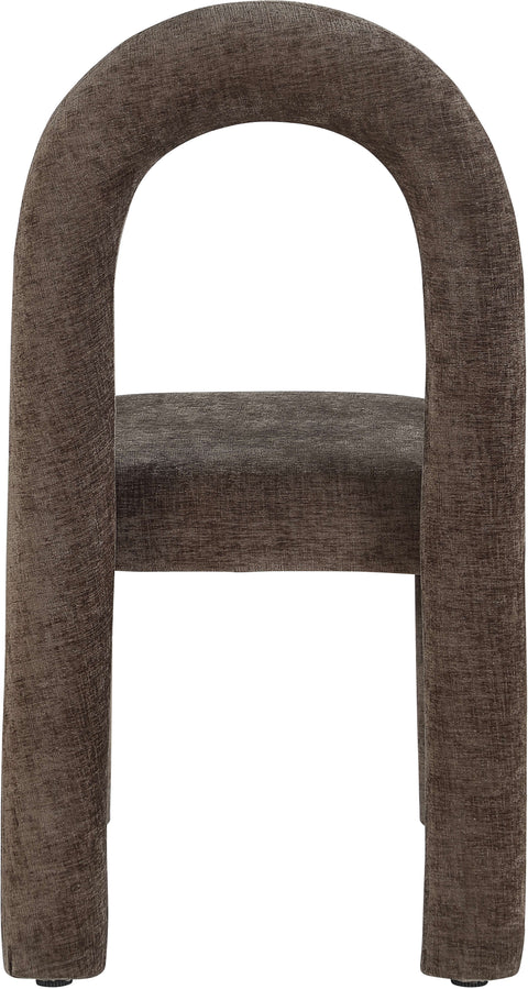 Quinn Brown Chenille Fabric Upholstered Dining Chair, 2-Piece