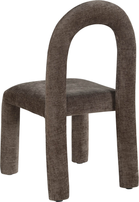 Quinn Brown Chenille Fabric Upholstered Dining Chair, 2-Piece