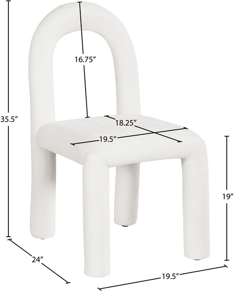 Quinn Cream Chenille Fabric Upholstered Dining Chair, 2-Piece
