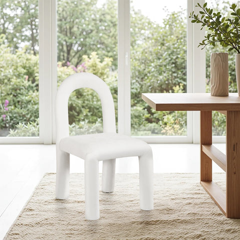 Quinn Cream Chenille Fabric Upholstered Dining Chair, 2-Piece