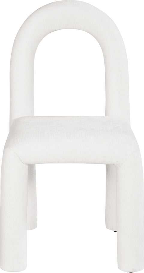 Quinn Cream Chenille Fabric Upholstered Dining Chair, 2-Piece