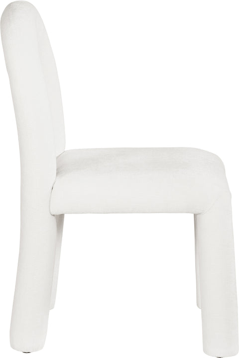 Quinn Cream Chenille Fabric Upholstered Dining Chair, 2-Piece