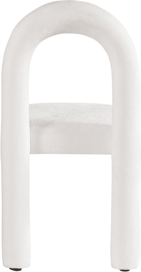 Quinn Cream Chenille Fabric Upholstered Dining Chair, 2-Piece
