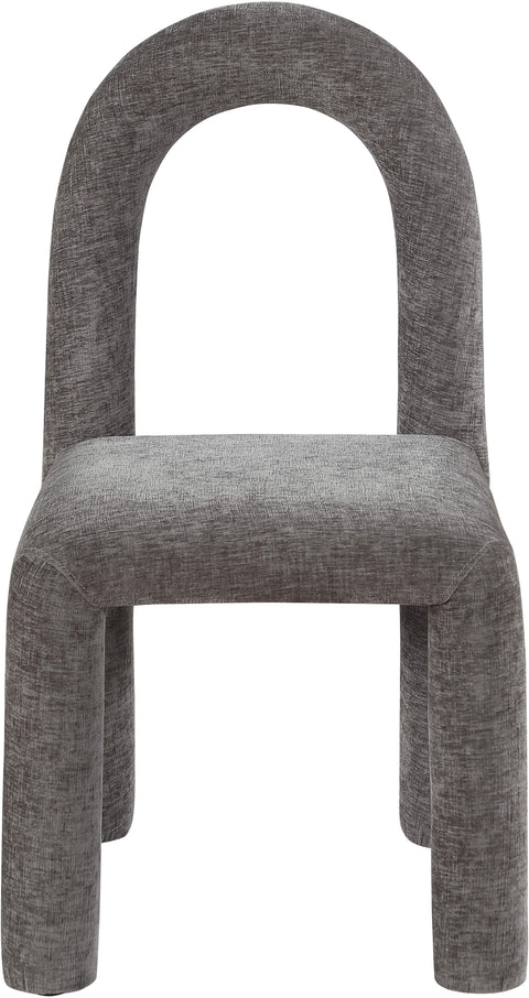 Quinn Grey Chenille Fabric Upholstered Dining Chair, 2-Piece