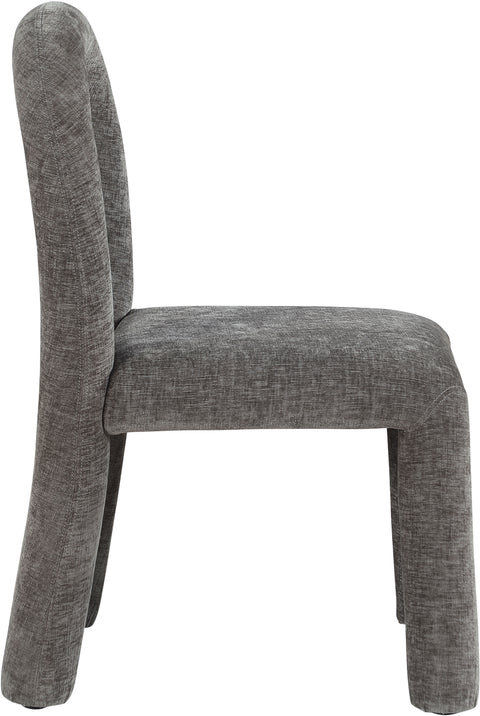 Quinn Grey Chenille Fabric Upholstered Dining Chair, 2-Piece