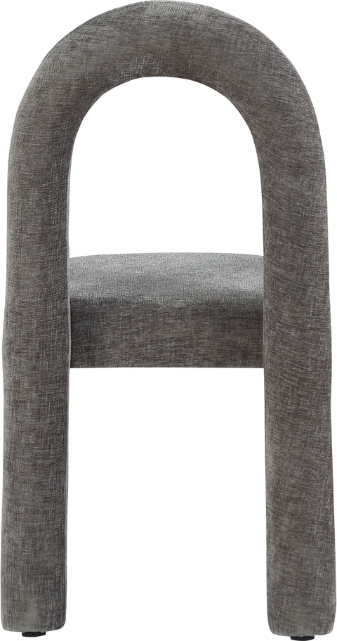 Quinn Grey Chenille Fabric Upholstered Dining Chair, 2-Piece