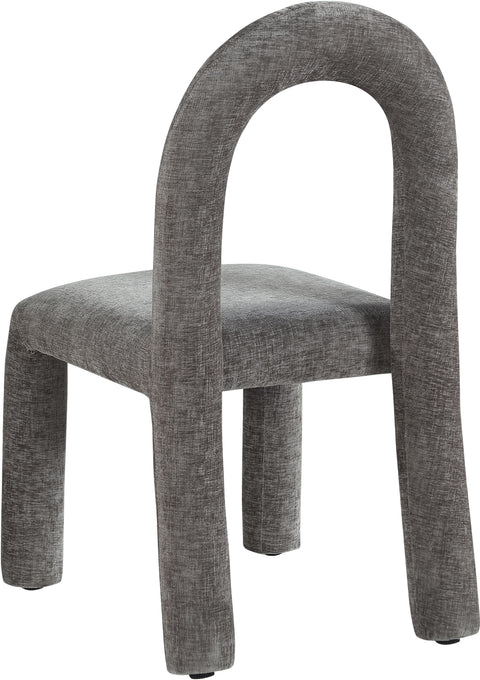 Quinn Grey Chenille Fabric Upholstered Dining Chair, 2-Piece