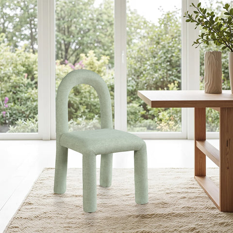 Quinn Mint Chenille Fabric Upholstered Dining Chair, 2-Piece