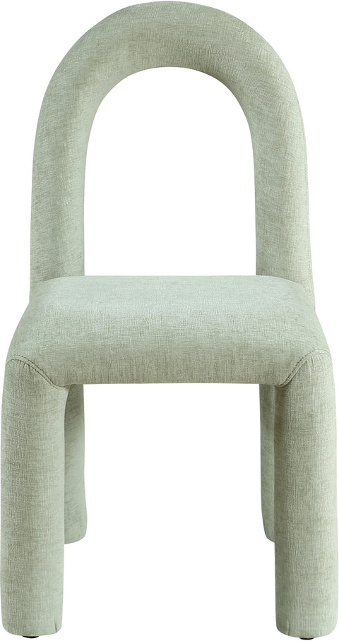 Quinn Mint Chenille Fabric Upholstered Dining Chair, 2-Piece