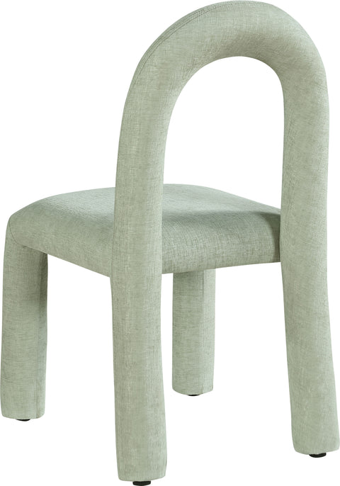 Quinn Mint Chenille Fabric Upholstered Dining Chair, 2-Piece