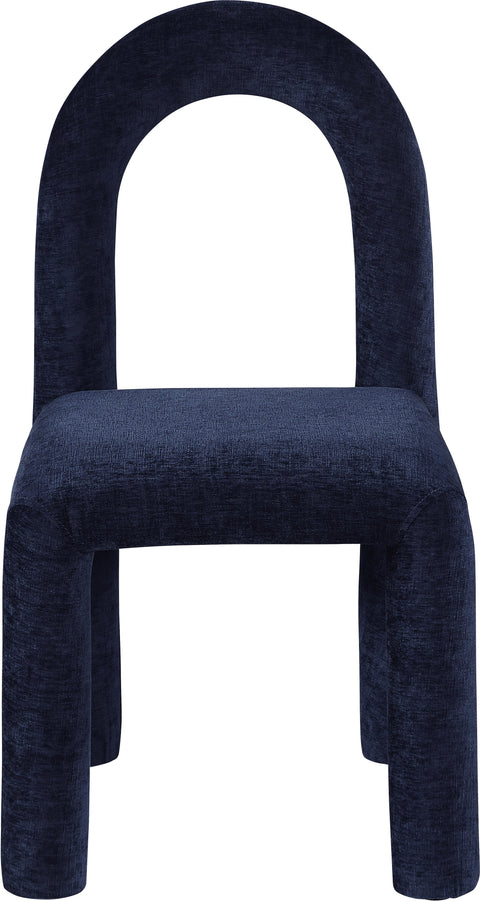 Quinn Navy Chenille Fabric Upholstered Dining Chair, 2-Piece