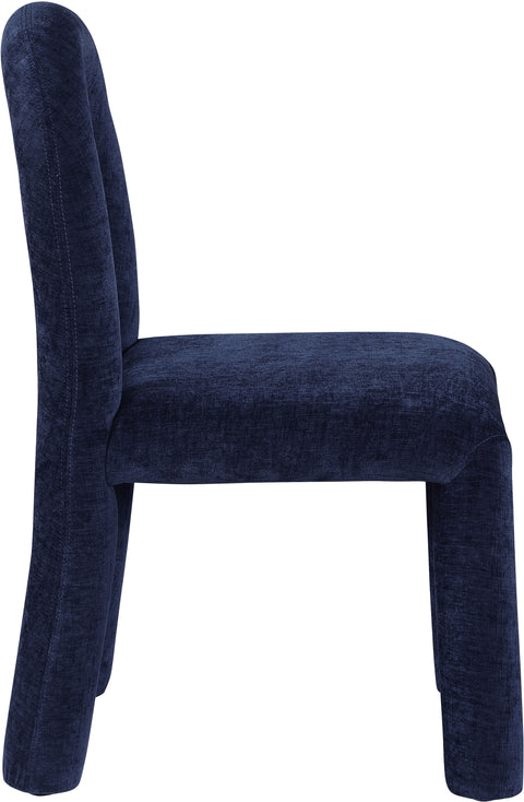 Quinn Navy Chenille Fabric Upholstered Dining Chair, 2-Piece