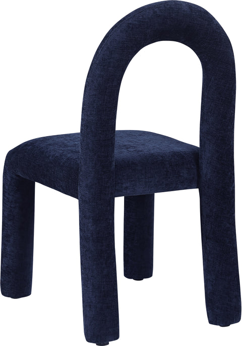 Quinn Navy Chenille Fabric Upholstered Dining Chair, 2-Piece