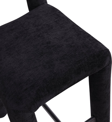 Quinn Black Chenille Fabric Upholstered Counter Stool, 1 Piece