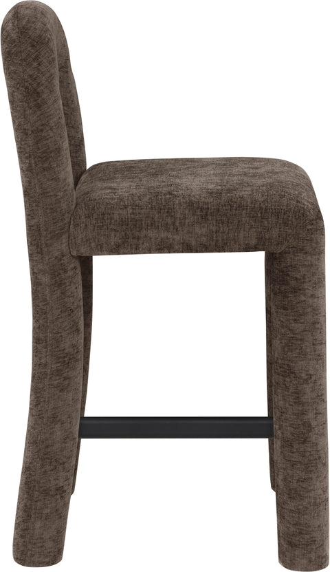 Quinn Brown Chenille Fabric Upholstered Counter Stool, 1 Piece