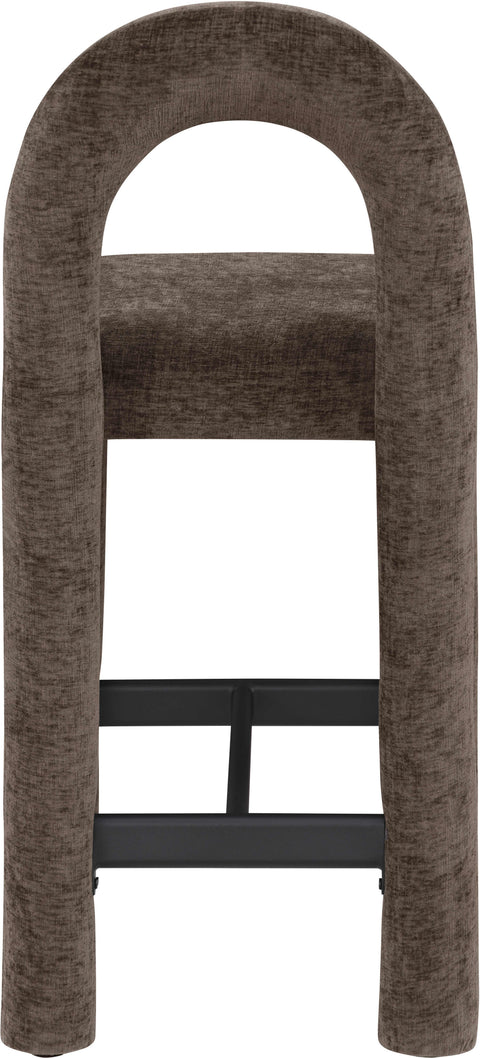 Quinn Brown Chenille Fabric Upholstered Counter Stool, 1 Piece