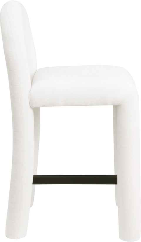 Quinn Cream Chenille Fabric Upholstered Counter Stool, 1 Piece