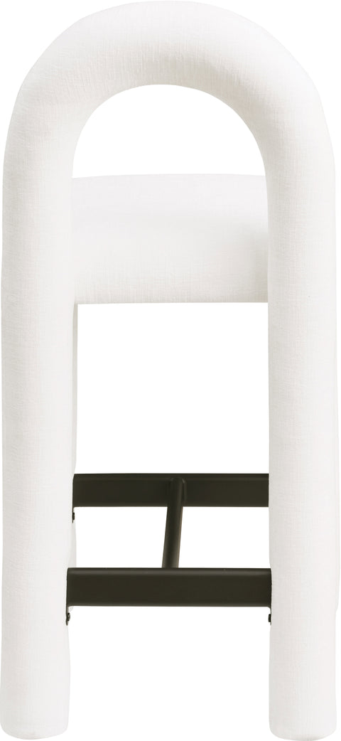 Quinn Cream Chenille Fabric Upholstered Counter Stool, 1 Piece