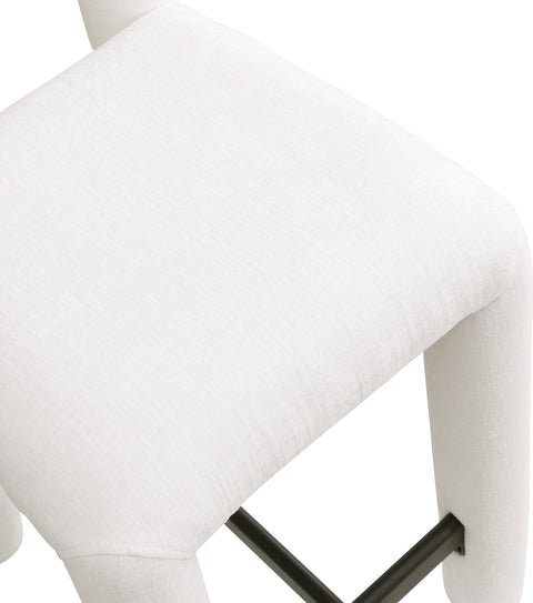 Quinn Cream Chenille Fabric Upholstered Counter Stool, 1 Piece