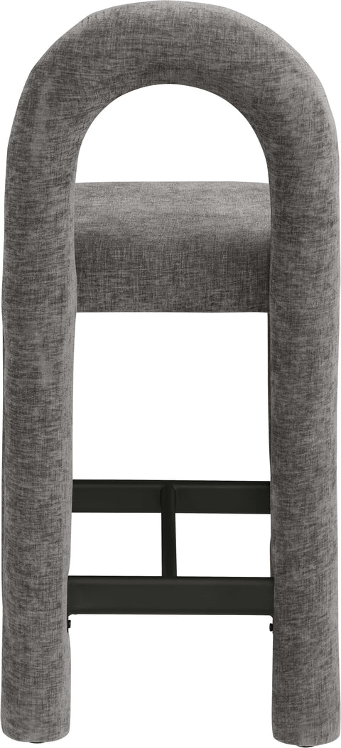 Quinn Grey Chenille Fabric Upholstered Counter Stool, 1 Piece