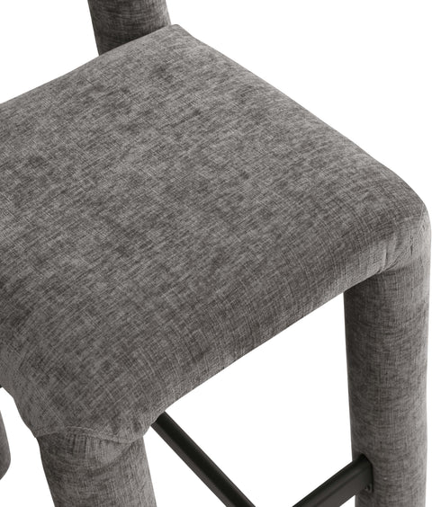 Quinn Grey Chenille Fabric Upholstered Counter Stool, 1 Piece