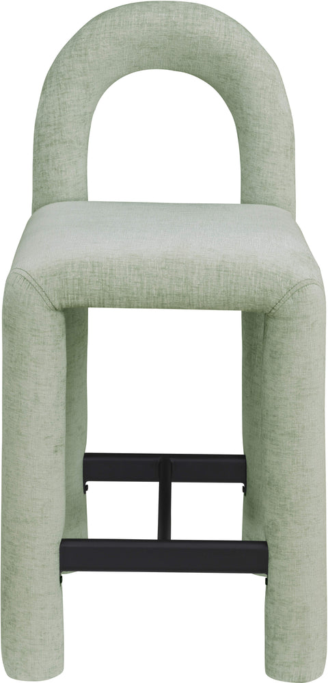 Quinn Mint Chenille Fabric Upholstered Counter Stool, 1 Piece