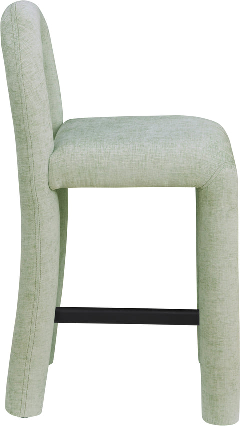 Quinn Mint Chenille Fabric Upholstered Counter Stool, 1 Piece