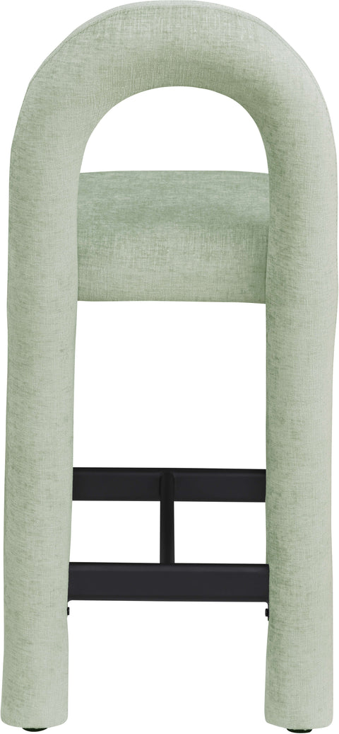 Quinn Mint Chenille Fabric Upholstered Counter Stool, 1 Piece