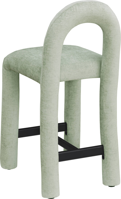 Quinn Mint Chenille Fabric Upholstered Counter Stool, 1 Piece