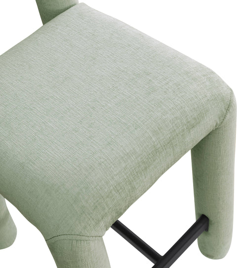 Quinn Mint Chenille Fabric Upholstered Counter Stool, 1 Piece