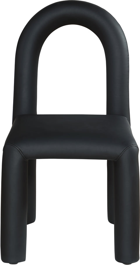 Quinn Black Vegan Leather Upholstered Dining Chair, 2-Piece