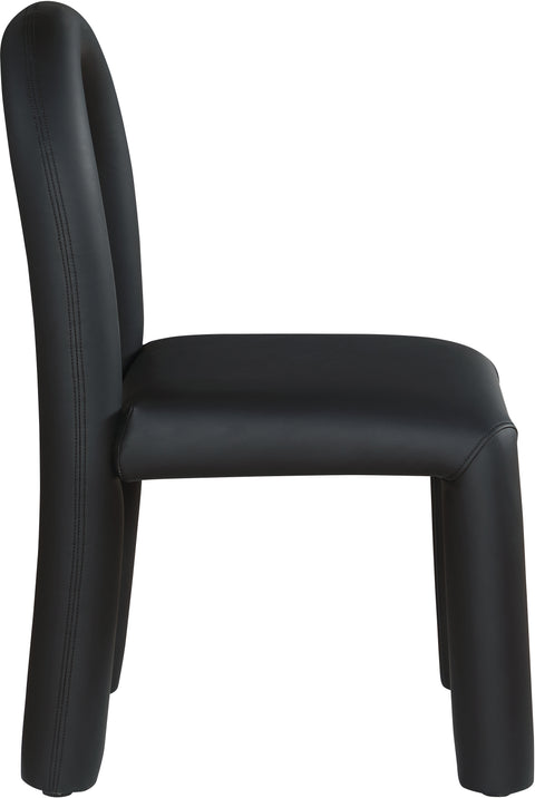 Quinn Black Vegan Leather Upholstered Dining Chair, 2-Piece